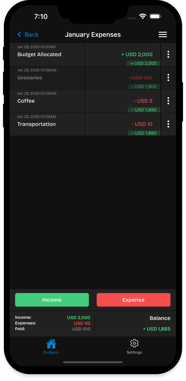 Basic Wallet Entries
